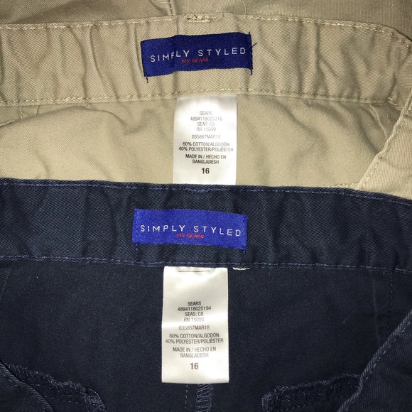 Bundle of 2 Simply Styled shorts, navy and khaki - Picture 4 of 7